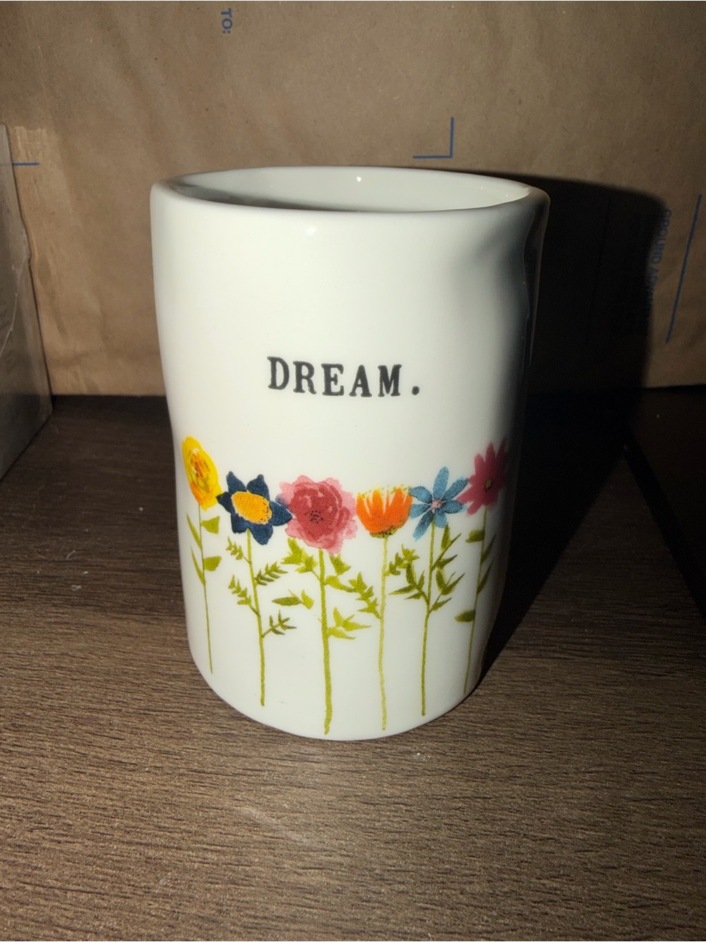 Rae Dunn DREAM Floral Ceramic Tumbler Wildflower Artisan Collection